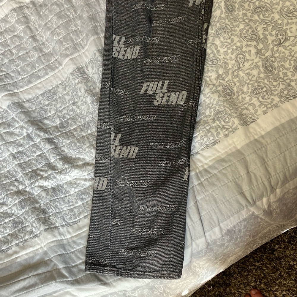FULL SEND Black and White Slim Fit Pants - Picture 7 of 8